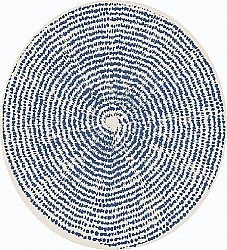 Rundt tæppe - Brussels Swirl (blå)