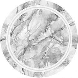 Rundt tæppe - Attika (grå/hvid)