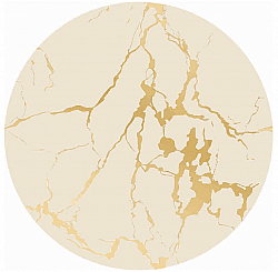 Rundt tæppe - Cesina (beige/guld)