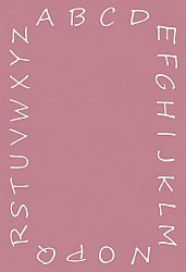Børnetæppe - Alphabetic Border (lyserød)