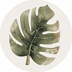 Rundt tæppe - Falling Leaves (grøn)