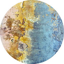 Rundt tæppe - Manlieu (blå/multi/guld)