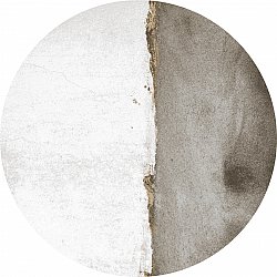 Rundt tæppe - Prades (hvid/grå)
