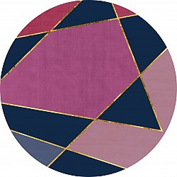 Runde tæpper - Jade (mørkeblå/lyserød)