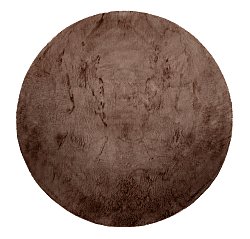 Runde tæpper - Aranga Super Soft Fur (mørkebrun)