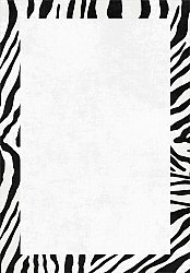 Wilton-tæppe - Zebra boarder (sort/hvid)