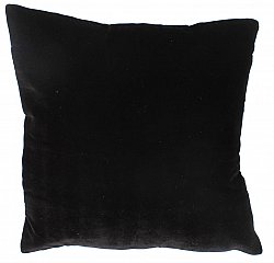 Silkefløjlpude (sort) (pudebetræk) 45 x 45 cm