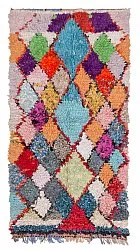 Marokkansk berber tæppe Boucherouite 215 x 110 cm