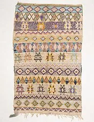 Marokkansk berber tæppe Boucherouite 195 x 115 cm