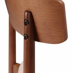 Stol - Ystad (valnød/beige) - 2 stk