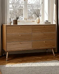 Kommode - Prime - 6 lådor (egetræ)