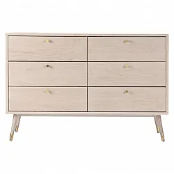 Kommode - Prime - 6 lådor (hvid eg)