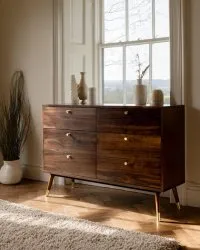 Kommode - Prime - 6 drawers (valnød/messing)