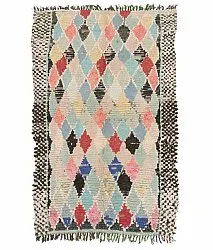 Marokkansk berber tæppe Boucherouite 170 x 105 cm