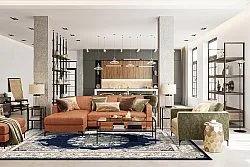 Wilton-tæppe - Asara (blå)