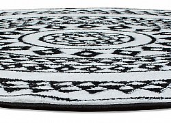 Runde tæpper - Aztek (sort/hvid)