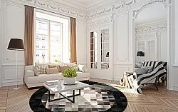 Rundt tæppe - Livada (sort/multi)