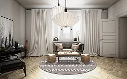 Rundt tæppe - Levie (grå)