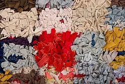 Marokkansk berber tæppe Boucherouite 380 x 105 cm