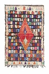 Marokkansk berber tæppe Boucherouite 195 x 125 cm