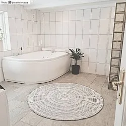 Rundt tæppe - Brussels Weave (grå)