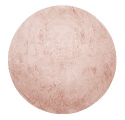 Runde tæpper - Aranga Super Soft Fur (lyserød)