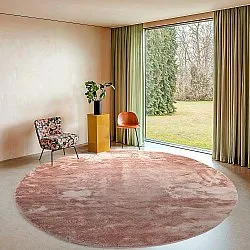 Runde tæpper - Aranga Super Soft Fur (lyserød)