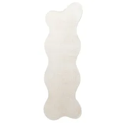 Asymmetrisk Bølget Ryatæppe - Aranga Super Soft Fur (beige)