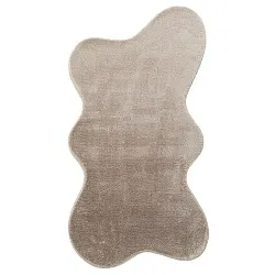 Asymmetrisk Bølget Ryatæppe - Aranga Super Soft Fur (brun)