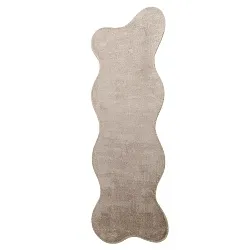 Asymmetrisk Bølget Ryatæppe - Aranga Super Soft Fur (brun)