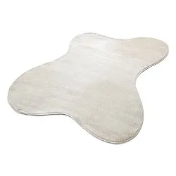 Asymmetrisk Bølget Ryatæppe - Aranga Super Soft Fur (beige)