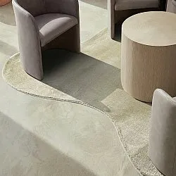 Asymmetrisk Bølget Ryatæppe - Aranga Super Soft Fur (lysegrøn)