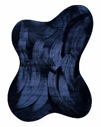 Asymmetrisk Bølget Ryatæppe - Aranga Super Soft Fur (mørkeblå)