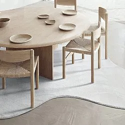 Asymmetrisk Bølget Ryatæppe - Aranga Super Soft Fur (hvid)