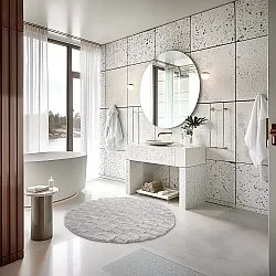 Rund badeværelsesmåtte - Bevin (lysegrå)