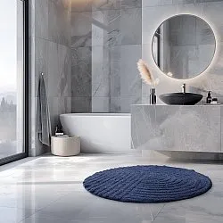 Rund badeværelsesmåtte - Embla (blå)
