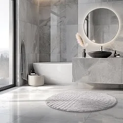 Rund badeværelsesmåtte - Embla (lysegrå)