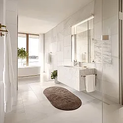 Oval badeværelsesmåtte - Gertie (brun)