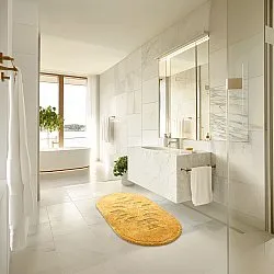 Oval badeværelsesmåtte - Gertie (gul)