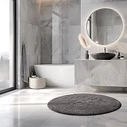 Rund badeværelsesmåtte - Gertie (mørkegrå)