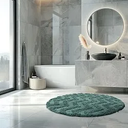 Rund badeværelsesmåtte - Tressa (mørkegrøn)
