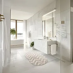 Oval badeværelsesmåtte - Tressa (off-white)