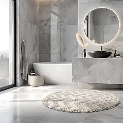 Rund badeværelsesmåtte - Tressa (off-white)