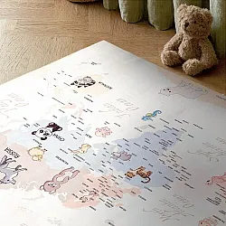 Børnetæppe - Animal Map (beige)