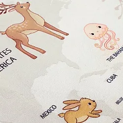 Børnetæppe - Animal Map (beige)