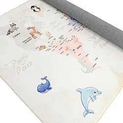 Børnetæppe - Animal Map (beige)