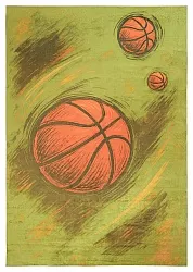 Børnetæppe - Basketball (grøn)