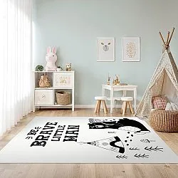 Børnetæppe - Camping Bear (hvid)