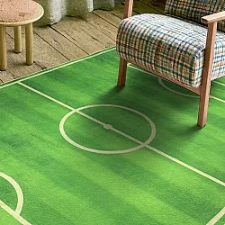 Børnetæppe - Football Field (grøn)