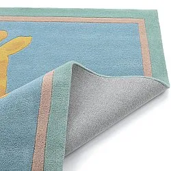 Børnetæppe - Giraffe Hand Tufted Wool Premium (lyseblå/multi)